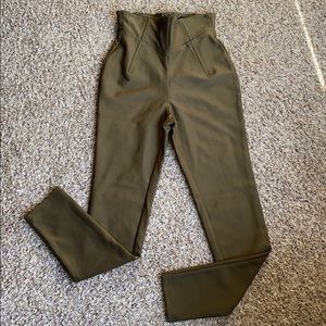 JLUXLABEL Olive Ultra High Waist Pants Size S NWT